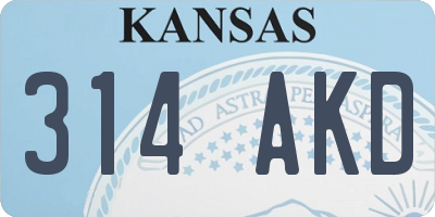 KS license plate 314AKD