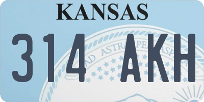 KS license plate 314AKH
