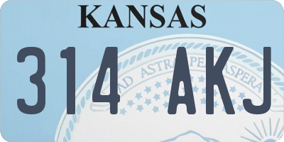 KS license plate 314AKJ