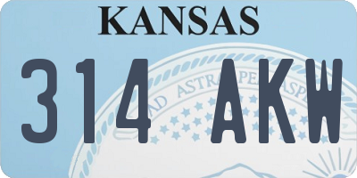 KS license plate 314AKW