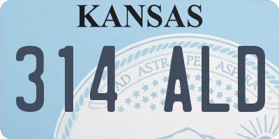 KS license plate 314ALD
