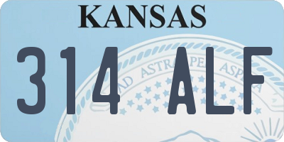 KS license plate 314ALF
