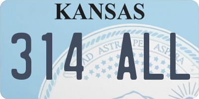 KS license plate 314ALL