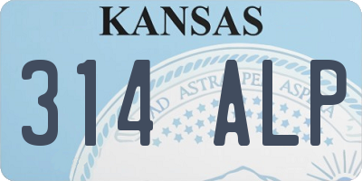 KS license plate 314ALP