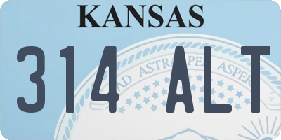 KS license plate 314ALT