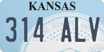 KS license plate 314ALV