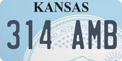 KS license plate 314AMB
