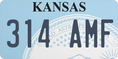 KS license plate 314AMF