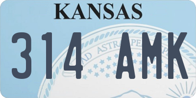 KS license plate 314AMK