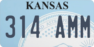 KS license plate 314AMM