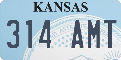 KS license plate 314AMT