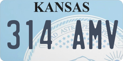 KS license plate 314AMV
