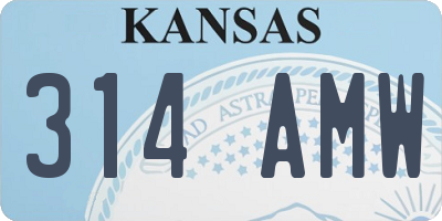 KS license plate 314AMW