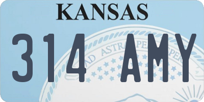 KS license plate 314AMY
