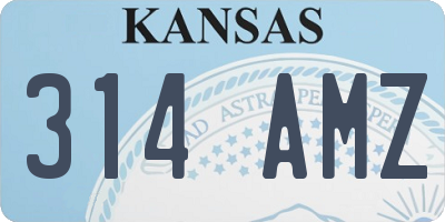 KS license plate 314AMZ