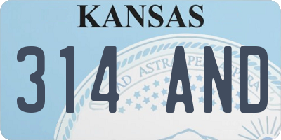 KS license plate 314AND