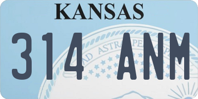 KS license plate 314ANM