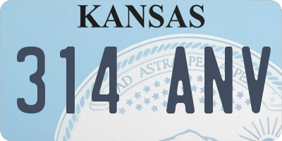 KS license plate 314ANV