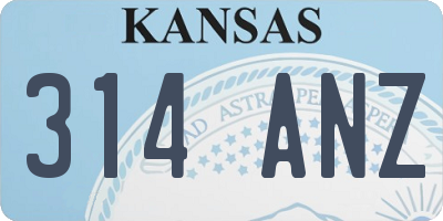 KS license plate 314ANZ