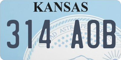 KS license plate 314AOB
