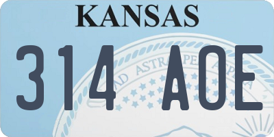 KS license plate 314AOE