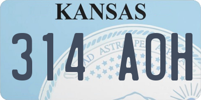 KS license plate 314AOH