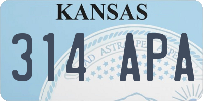 KS license plate 314APA