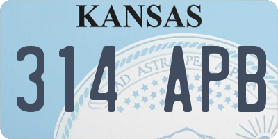 KS license plate 314APB