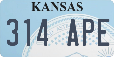 KS license plate 314APE