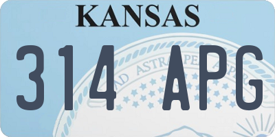 KS license plate 314APG