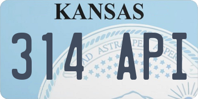 KS license plate 314API