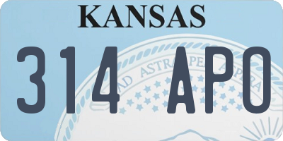 KS license plate 314APO