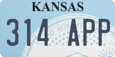 KS license plate 314APP