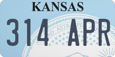 KS license plate 314APR
