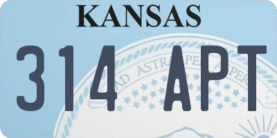 KS license plate 314APT