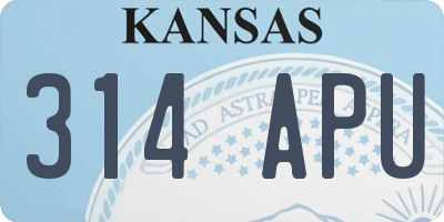 KS license plate 314APU