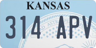 KS license plate 314APV