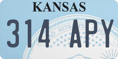 KS license plate 314APY