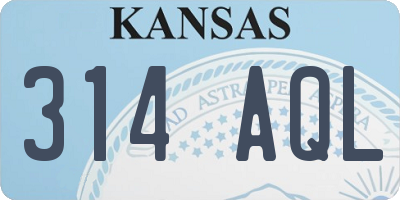 KS license plate 314AQL