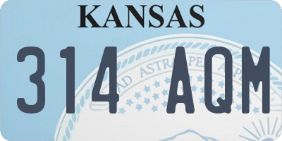 KS license plate 314AQM