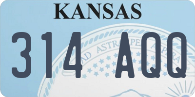 KS license plate 314AQQ