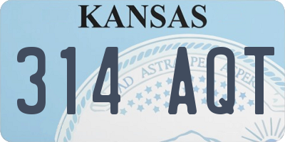 KS license plate 314AQT