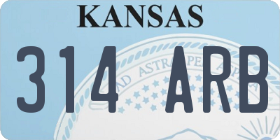 KS license plate 314ARB
