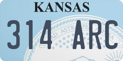 KS license plate 314ARC