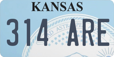KS license plate 314ARE