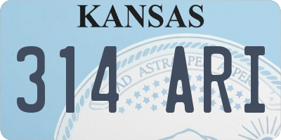 KS license plate 314ARI