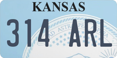 KS license plate 314ARL