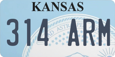 KS license plate 314ARM