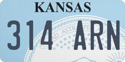 KS license plate 314ARN