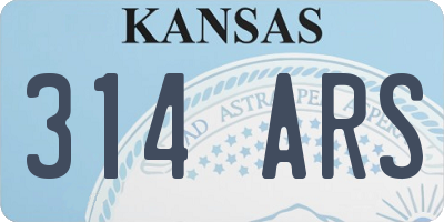 KS license plate 314ARS